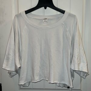 Pink Victoria Secret white crop short sleeve. No stains or holes